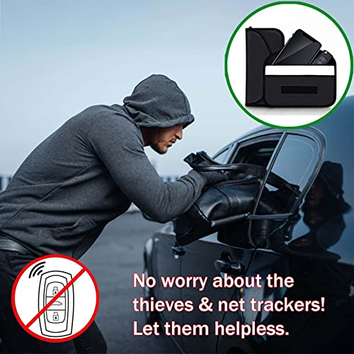 2 Pack Faraday Bags for Car Keys and Cell Phone, Signal Blocking Key Pouch Wallet, Anti-Tracking Anti Theft Car Protection, Cell Phone Signal Jammer WiFi/GSM/LTE/NFC/RFID, GPS Blocker Bag - color: 2 Packs - 7.8" * 3.8"