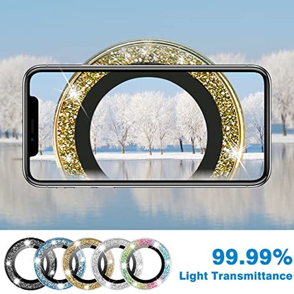 Compatible with iPhone 12 Pro Max Camera Lens Protector, Bling Glitter 9H Tempered Glass Camera Cover Anti Scratch Shockproof Screen Protector Individual Ring - 3Pcs Glitter Graphite - color: Graphite Glitter