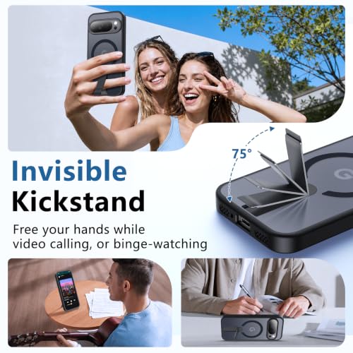 for Pixel-10 Case/Pixel-10-Pro Case, Durable Metal Stand, Black - color: Black, size: Pixel 10/10 Pro 6.3"