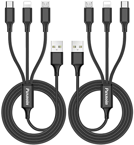 Puxnoin Multi Charging Cable, 6FT 2Pack Multi Charger Cable