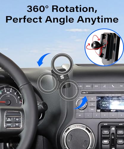 Magnetism Car Phone Holder for 2011-2017 Jeep Wrangler JK JKU Accessories - size: for 2011-2017 Jeep Wrangler JK JKU
