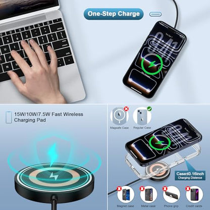 Wireless Charger Samsung Magnetic Wireless Phone Charger Fast Charging Pad - color: Blackj