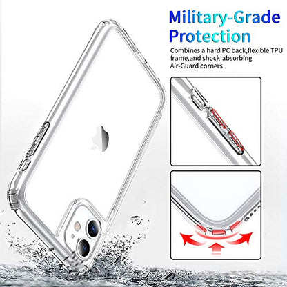 DEERLAMN Clear Case for iPhone 11 6.1-Inch, Military Grade Drop Protection Anti-Scratch Transparent Ultra Slim Non-Yellowing Shockproof Protective Phone Cover - size: iPhone 11 6.1-Inch