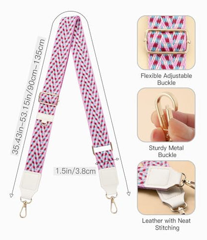 TiMOVO Clip and Go Phone Strap Crossbody with Leather Wallet, Adjustable Anti-Theft Lanyard with Pouch for Most Phone Case - color: V Stripe Red & Blue