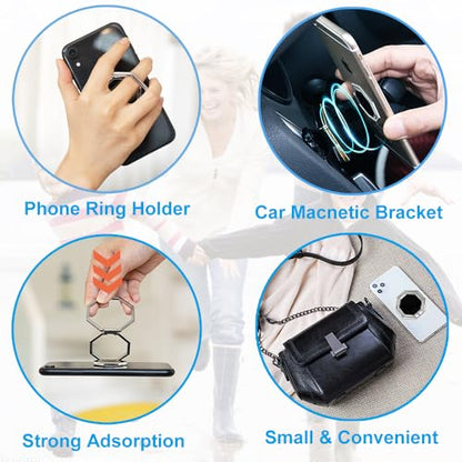 Cell Phone Ring Holder Finger Kickstand, Foldable 360° Rotation Cellphone Stand for Desk, Office Desktop, Metal Multi-Angle for Phone Back Grip Compatible with iPhone (Dark Gray) - color: Dark Gray