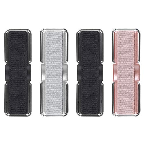 Phone Strap, CISID 4 Pcs Phone Finger Holder Back of Phone Grip with Stand Suitable for iPhone Samsung and Most Smartphones(Black Black Silver Rose Gold 4PCS) - color: Black,Black,Silver,Rose Gold