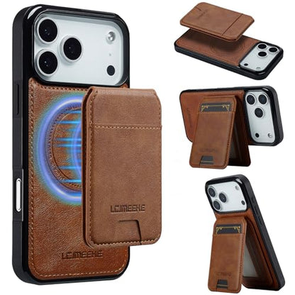 L3 2 in 1 Detachable Leather Wallet and Phone Cases Compatible with iPhone 17 Pro Max Case with Card Holder RFID Blocking, Compatible with Magsafe Charging 6.9 Kickstand (Brown, IP 17 Pro Max) - color: Brown, size: 6.9