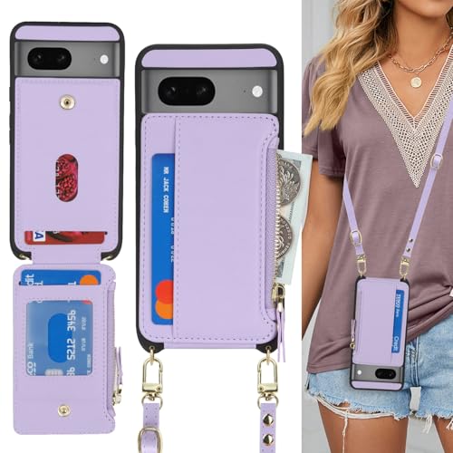 Cavor Compatible with Google Pixel 7 Case Wallet, Purple - color: Purple, size: Google Pixel 7