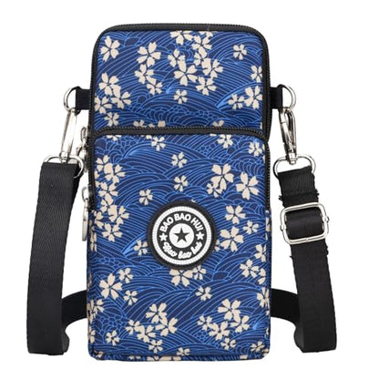 JANKS Small Crossbody Bags for Women Mini Cell Phone Purses Handbag Shoulder Bag - color: 013 White Flower