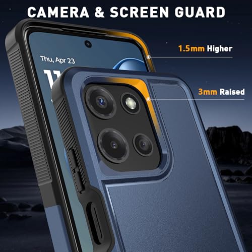 Vinve for Moto G Power 2025 Case with HD Screen Protector, Military-Grade Shockproof & Dual-Layer Protection, Anti-Slip Grip Design Phone Case, Blue - color: Blue