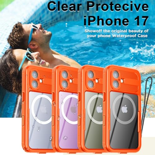 AICase Waterproof Case for iPhone 17 with MagSafe Clear Water Proof Snowproof/Dustproof/Shockproof,IP68 Certified 360 Full Body Protection Fully Sealed Underwater Cover for iPhone 17_95 - size: iphone 17