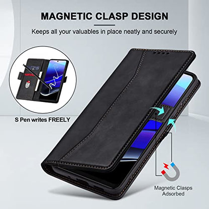 Jasonyu Flip Wallet Case for Moto G Stylus 5G (2022),Leather Magnetic Folio Cover with Card Holder,Kickstand - TPU Shockproof Durable Protective Phone Case,Black | PU Leather Magnetic Folio Cover,with Card Holder,Kickstand,TPU Shockproof,Durable,Protectiv