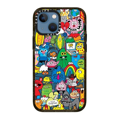 CASETiFY for iPhone 13 Mini Case - Impact | Slim Fit | 6.6 ft. Drop Protection | Fun Friends | Black - color: Fun Friends, size: Iphone 13 Mini (5.4")