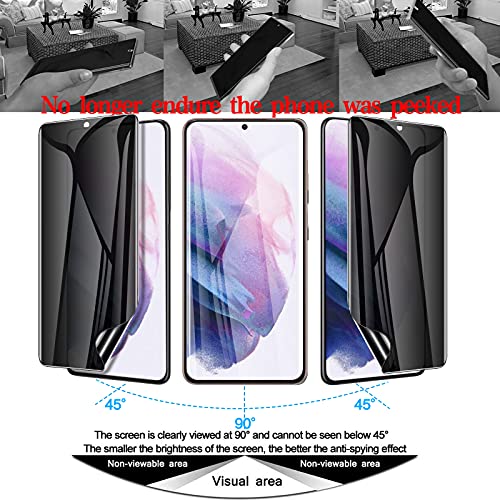 LYWHL [2 Pack for Samsung Galaxy S21 Plus Privacy Screen Protector, Anti-Spy Full Adhesive Flexible Film for Galaxy S21 Plus, [Compatible Fingerprint] Easy Installation Frame - size: Samsung Galaxy S21 Plus