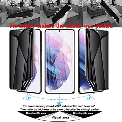 LYWHL [2 Pack for Samsung Galaxy S21 Plus Privacy Screen Protector, Anti-Spy Full Adhesive Flexible Film for Galaxy S21 Plus, [Compatible Fingerprint] Easy Installation Frame - size: Samsung Galaxy S21 Plus