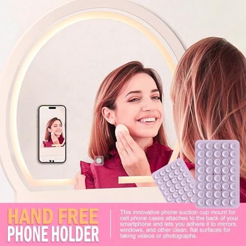 Double Sided Silicone Suction Phone Holder Mount, Silicon Accessory for iPhone and Android, Hands-Free Mirror Shower Phone Holder, TikTok Videos and Selfies (Combo E) - color: Combo E