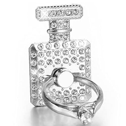 Perfume Ring Holder for Cell Phone Case, Perfume Bottle Ring Holder Grip for iPhone Case, Silver Sparkly Bling Glitter Phone Finger Rings, Cute Rings Kickstand Stand for Back of Smartphone - color: Phone Ring Holder 1