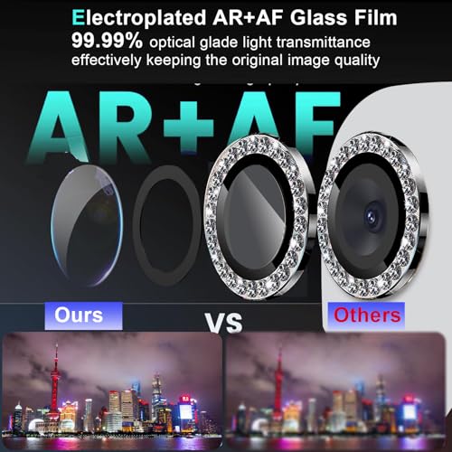 Zeking (2 Set) Bling Camera Lens Protector Compatible with Motorola Razr Fold 5G, Glitter Bling Sparkly 9H Tempered Glass Protector Metal Individual Ring (Bling-Black) - color: BlingBlack