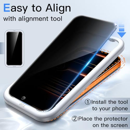 JETech Privacy Screen Protector for iPhone 17 Pro Max, 2-Pack - size: iPhone 17 Pro Max