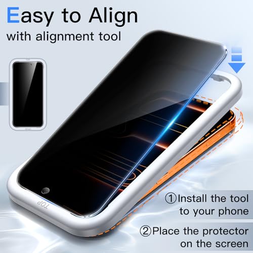 JETech Privacy Screen Protector for iPhone 17 Pro Max, 2-Pack - size: iPhone 17 Pro Max