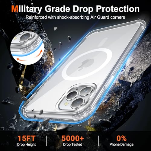 for iPhone 11 Pro Case Clear, Compatible with Magsafe, Anti-Yellowing, Military-Grade Protection, Shockproof Slim Magnetic Phone Case Cover, Transparent - color: A-Clear, size: iPhone 11 Pro