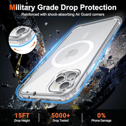 for iPhone 11 Pro Case Clear, Compatible with Magsafe, Anti-Yellowing, Military-Grade Protection, Shockproof Slim Magnetic Phone Case Cover, Transparent - color: A-Clear, size: iPhone 11 Pro