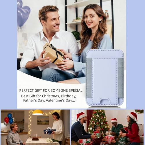 7 Cards Holder for MagSafe Wallet, Stronger Magnetic Wallet RFID Blocking for iPhone 17/16/15/14/13/12 and Pro Promax Series - color: Light purple elastic wallet
