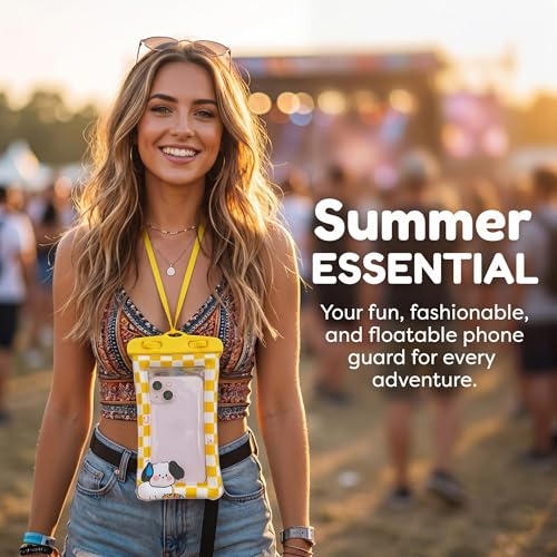 3 Pack Waterproof Phone Pouch with Lanyard Underwater Dry Bag case Universal high Transparency Touch Screen Protective case Suitable for Beach and Travel-Goat-Dog-Flower - color: GOAT-DOG-FLOWER, size: 3Pack