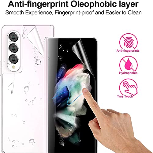 For Samsung Galaxy Z Fold3 5G Screen Protector Hydrogel Film,5 in 1 HD Clear Anti-Scratch Soft Screen Protector for Galaxy Z Fold 3 Front Screen,Inside Screen,Back&Hinge,Lens Film