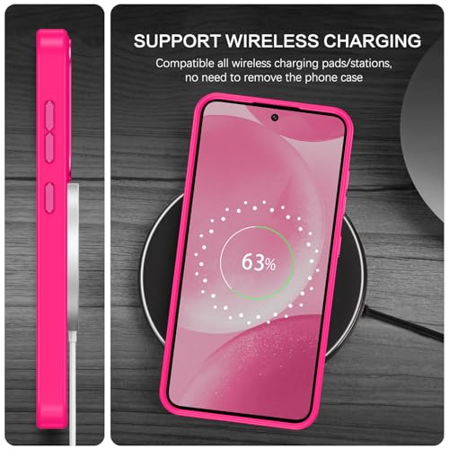 BENTOBEN Magnetic for Samsung Galaxy S24 Plus Case [Compatible with Magsafe] Translucent Matte Slim Fit Shockproof Anti-Yellow Women Men Protective Phone Cases Cover for Galaxy S24 Plus 6.7", Hot Pink - color: Hot Pink