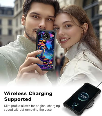 for Schok Volt Sv67q Sv67332 Case with Screen Protector, Military Grade Drop Protection, Dual Layer Hybrid Shockproof Protection TPU Phone Case for Schok Volt Sv67q, Mushrooms Girl - color: Mushrooms Girl
