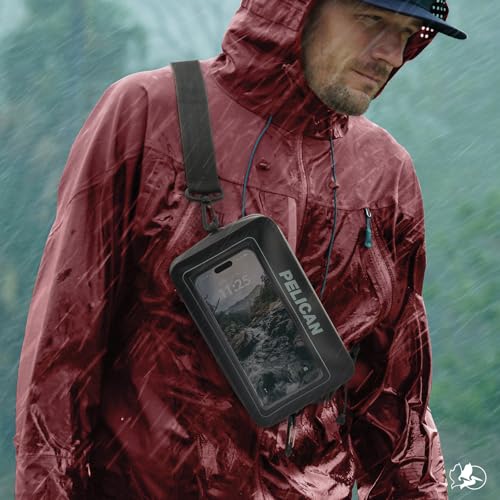 Pelican Marine Water-Resistant Sling Bag with Adjustable Strap (2L) - Black | Crossbody Chest/Shoulder Bag for Men and Touchscreen Compatible Phone Compartment - Travel Daypack for Camping, Hiking & More - size: 9.84 x 5.31 x 2.17 inches