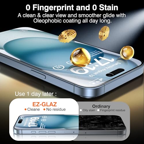 EZ-GLAZ-4+2 Pack for iPhone 15 Plus Privacy Screen Protector (6.7") - size: iPhone 15 Plus