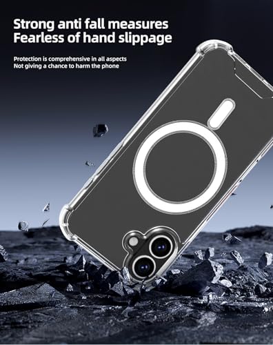 Compatible with Pack of 2 Case iPhone 15 Case Clear MagSafe + Clear, 2.5mm Shockproof Military Grade Drop Protection, Hard Transparent Anti Yellowing Back - color: Clear MagSafe + Clear, size: IPHONE 15