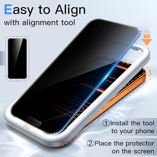 JETech 360° Privacy Screen Protector for iPhone 17 Pro Max, 2-Pack - size: iPhone 17 Pro Max