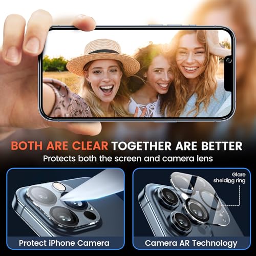 Fotbor Privacy Screen Protector for iPhone 13 Pro with Camera Lens Protector [2+2 Pack], with Easy Installation Kit, Anti Spy Private Full Coverage Tempered Glass Film 6.1Inch, Bubble Free - size: iPhone 13 Pro-6.1 inch