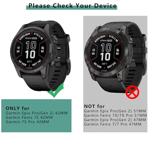 [1+4 Pack] Compatible with Garmin Fenix 7S / Fenix 7S Pro/Garmin Epix Pro(Gen 2) 42MM Screen Protector and Case, Tempered Glass Protective Film and Soft TPU Bumper Face Cover Set - color: for Fenix 7S/Fenix 7S Pro/Epix Pro(Gen 2) 42MM
