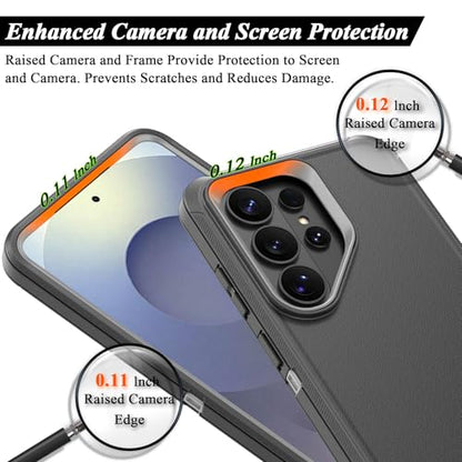 Compatible with Samsung Galaxy S26 Ultra Case, with Belt Clip Holster Heavy Duty Rugged Shockproof Full Body Protection Kickstand Cover for Samsung Galaxy S26 Ultra Phone (Black+Grey) - color: Black+Grey