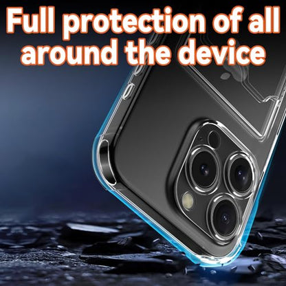 Design for iPhone 16 Pro Max Case with Card Holder, Wallet Case Clear Slim Soft Protective Cover Shockproof Anti-Scratch Phone Card Case for iPhone 16 Pro Max - size: iPhone 16 Pro Max