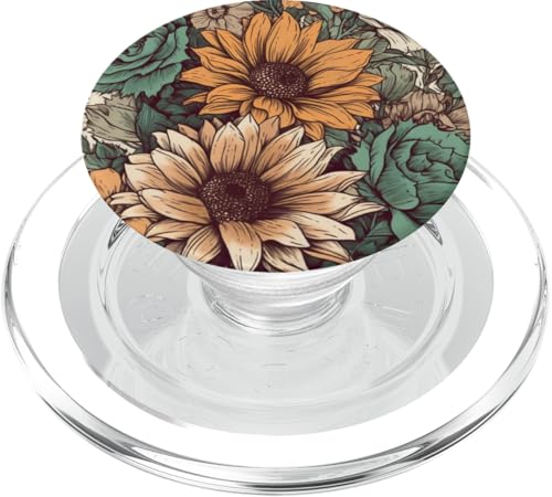 Western Boho Leopard Sunflowers Cactus Rodeo Cowgirl Girl PopSockets PopGrip for MagSafe - style: Magnetic PopGrip