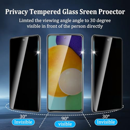 2+2 Pack Privacy Screen Protector for Samsung Galaxy A52 5G - size: Galaxy A52 2+2 Pack