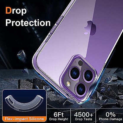 Silicone Clear iPhone 14 Pro Max Case,Ultra Thin with Comfort Grip | Soft Slim-Fit TPU iPhone 14 Pro Max Phone Cover,Non-Slip,Shockproof Protection,Scrath-Resistant - size: iPhone 14 pro max case