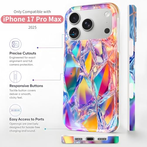 Case Compatible with iPhone 17 Pro Max, 2025 Anti-Yellow Ultra Transparent Soft TPU Phone Case, Shockproof Anti-Slip Slim Lightweight Full Coverage Protective (Crystal) - color: Crystal