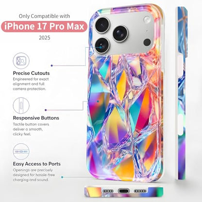 Case Compatible with iPhone 17 Pro Max, 2025 Anti-Yellow Ultra Transparent Soft TPU Phone Case, Shockproof Anti-Slip Slim Lightweight Full Coverage Protective (Crystal) - color: Crystal