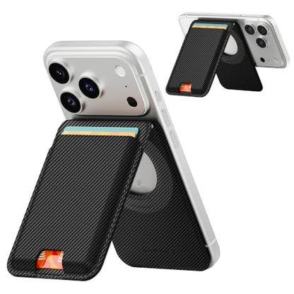 Sinjimoru Magnetic Wallet Stand for MagSafe, 3-Card Holder, Carbon Black - color: Carbon Black