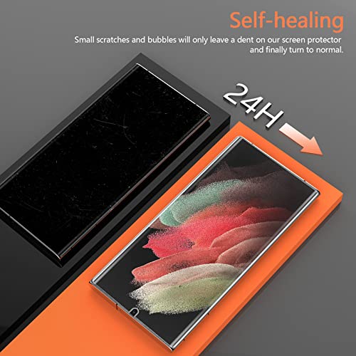 [2 Packs] Samsung Galaxy S21 Ultra TPU Screen Protector, with Positioning Tool Fingerprint Support Flexible Self-Healing TPU Film 3D Curved Easy Installation Full Coverage Bubble Free - size: Galaxy S21 Ultra