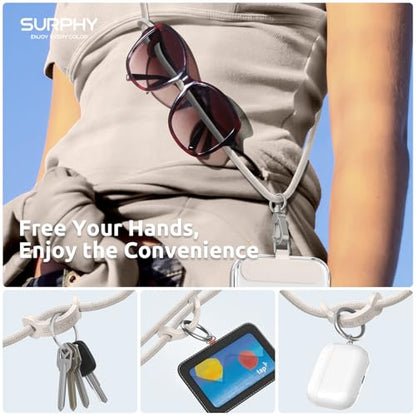 SURPHY Phone Lanyard Crossbody, Phone Strap Crossbody with 2 Tether Tabs - color: Stone
