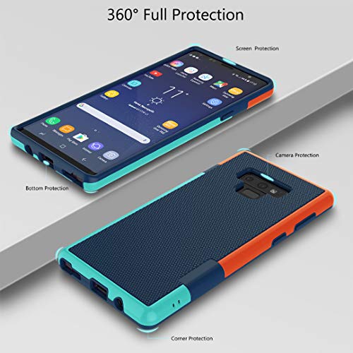 Jeylly for Samsung Galaxy Note 9 Case, Ultra Slim 3 Color Hybrid Impact Anti-Slip Rugged Soft TPU Hard PC Bumper Shockproof Protective Case Cover Shell for Samsung Galaxy Note 9 (6.4 inch) - Blue | Ultra Slim 3 Color Hybrid Impact Anti-Slip Rugged Soft TP