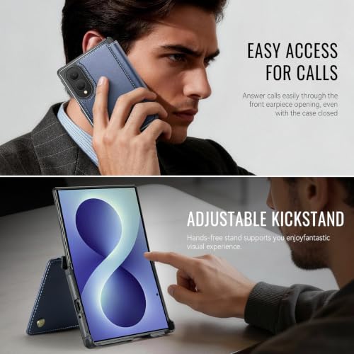 for Samsung Galaxy Z Fold 8 - Case Wallet Magnetic Slim, Deep Blue - color: Deep Blue, size: Samsung Galaxy Z Fold 8