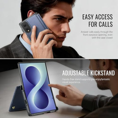for Samsung Galaxy Z Fold 8 - Case Wallet Magnetic Slim, Deep Blue - color: Deep Blue, size: Samsung Galaxy Z Fold 8